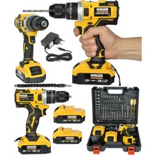 Darbeli Çelik Madren Extra 35 Parça Usta Setli Şarjlı Akülü Vidalama Matkap