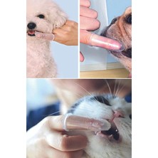 Kedi ve Köpek Için Silikon Parmak Diş Kaşıyıcı Dil Temizleyici Diş Fırçası