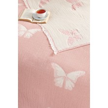Kelebek Desenli Jakarlı Pike Çift Kişilik (220*240 cm )