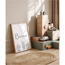 Rabadon Çerçevesiz Minimalist Çiçek Temalı Kız Çocuk Odası İsme Özel 3'lü Poster