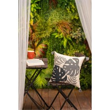 Buldan Store Botanik Yaprak Desenli Püsküllü Kırlent Kılıfı