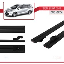 Toyota Sienna 4 (XL40) 2021 ve Sonrası ile Uyumlu Basıc Model Ara Atkı Tavan Barı Siyah 2 Adet