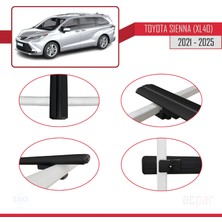 Toyota Sienna 4 (XL40) 2021 ve Sonrası ile Uyumlu Basıc Model Ara Atkı Tavan Barı Siyah 2 Adet