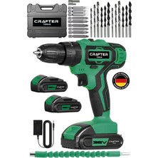 Germany 36V 5AH Darbeli Çelik Şanzuman 24 Parça Bakır Sargılı Çift Akülü Vidalama Şarjlı Matkap