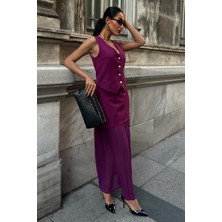 La Mode Istanbul Yelek Ve Pilise Etekli Premium Takım 10096