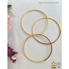 316 L Paslanmaz 3'lü 7 cm Gold Ajda Çelik Bilzeik - HMÇB-0082