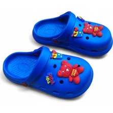 Çocuk Cross Terlik Bçocuk Emojili Cross Terlik Bahçe Terliği Plaj Sahil Banyo Terliği 31-32-33-34-35 Numara Mavi