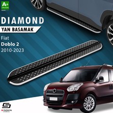 S-Dizayn Fiat Doblo 2 Uzun Şase Diamond Krom Yan Basamak 223 cm 2010-2023 A+ Kalite
