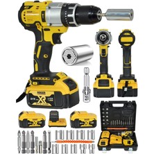 13 mm Darbeli Çelik Madren 10 Pilli Akülü Vidalama Matkap ve Efsane Gator Grip Soket Hediyeli