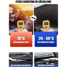 Oto Araba Güneşlik Şemsiye Tip Ön Cam Güneş Önleyici Katlanabilir 135 cm x 80 cm