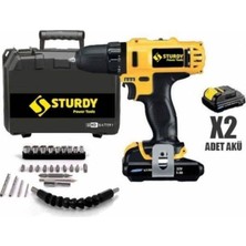 32V 5AH Lıon Çift Akülü Darbeli Turbo Şarjlı Matkap 27 Parça Uç Setli