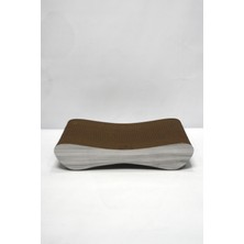Karton Kedi Tırmalama Kanepesi - Small - (43X8,5X24 Cm) - Gri Ahşap Desen