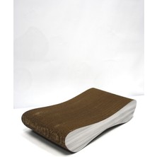 Karton Kedi Tırmalama Kanepesi - Small - (43X8,5X24 Cm) - Gri Ahşap Desen