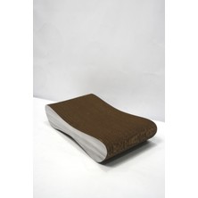 Karton Kedi Tırmalama Kanepesi - Small - (43X8,5X24 Cm) - Gri Ahşap Desen
