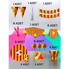 8 Kişilik Kırmızı Sarı Taraftar 2xl Paket - Doğum Günü Parti ve Eğlenceli Etkinlikler