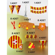 8 Kişilik Kırmızı Sarı Taraftar 2xl Paket - Doğum Günü Parti ve Eğlenceli Etkinlikler