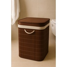 Bambu Çamaşır Sepeti 52X32X60 Beyazlar/renkliler Ayrı BÖLMELI-100 Lt Büyük Boy