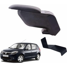 Dacia Sandero 2008 Delmesiz Çelik Ayaklı Siyah Kolçak Kol Dayama