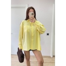 Sosostyle Yakalı Yandan Yırtmaçlı Gömlek - Sarı