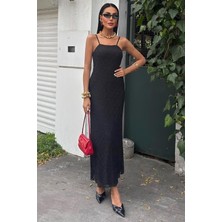 Aisha Elbise Askıları Ayarlanabilir Örme Dantel Elbise 2879