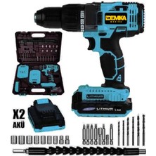 58V6AH Metal Sanz. Express Seri Setli Darbeli Li-Ion Çift Akülü Şarjlı Matkap 27 Parca Setli