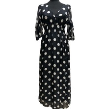 Puantiyeli Şifon Elbise