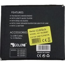 Huytom Radyo Golon  RX-2503BT Fm 3 Bant Usb, Hafıza Kartı, Bluetooth Okuyucu - Kompakt ve Lüks