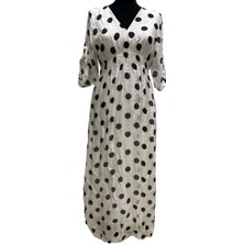 Puantiyeli Şifon Elbise