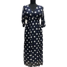 Puantiyeli Şifon Elbise