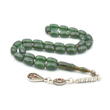 Usta Işi Kapsül Kesim Koyu Yeşil Sıkma Kehribar Tesbih