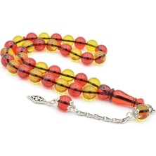 Enes Abdo Yapımı Küre Kesim Sarı Kırmızı Katalin Tesbih