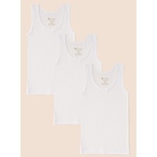 Kız Çocuk Organik Pamuklu Kaşkorse Atlet 3'lü Paket