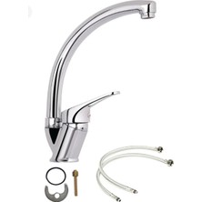 Mix Musluk Batarya Mutfak Evye ( Çift Su Girişli) 40 Lık Kuğu