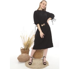 Siyah Topshop Yırtmaçlı Elbise