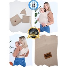 Huggy Mommy Premium Organik Pamuk Sırt Destekli Cepli Şapkalı Bebek Taşıyıcı Sling Bebek Taşıma Şalı Esnek Wrap