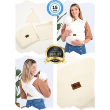 Huggy Mommy Premium Organik Pamuk Sırt Destekli Cepli Şapkalı Bebek Taşıyıcı Sling Bebek Taşıma Şalı Esnek Wrap