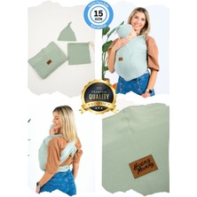 Huggy Mommy Premium Organik Pamuk Sırt Destekli Cepli Şapkalı Bebek Taşıyıcı Sling Bebek Taşıma Şalı Esnek Wrap