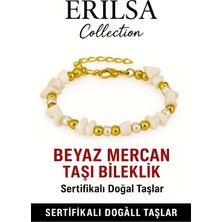Sertifikalı Kırık Taşlı Model Inci – Beyaz Mercan Taşı Bileklik – Denge ve Canlılık Enerjisi