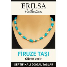Sertifikalı Kırık Taşlı Model Inci – Firuze Taşı Kolye – Şifa ve Koruma Enerjisi