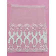 Fnt Güpür Desenli Tül Kese 27*38  cm  Ebatında 4 Adettir Hediyelik Bohçalık Çeyizlik