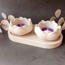Lotus Mumluk-Tabak Set(Mum Dahil Değil)
