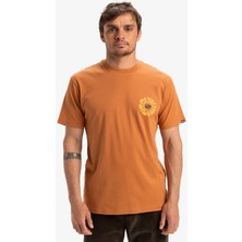 Quiksilver EQYZT08036 Evo Roads End Ss Kahve Bisiklet Yaka Oversized Baskılı Erkek T-Shirt