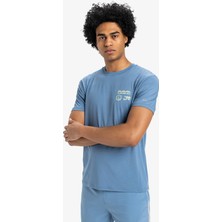 EQYKT04373 Lap Tıme Ss Tee Mavi Bisiklet Yaka Normal Kalıp Erkek T-Shirt