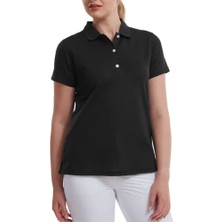 Footjoy Kadın Stretch Pique Polo Yaka Siyah T-Shirt 88492