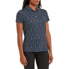 Footjoy Kadın Floral Print Lisle Lacivert T-Shirt 80240