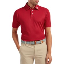 Footjoy Stretch Pique Solid Polo Yaka Kırmızı Golf T-Shirt 91825