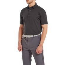 Footjoy Stretch Lisle Nokta Baskı Polo Yaka Siyah Golf T-Shirt 81676