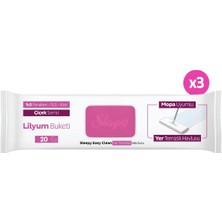 Sleepy Easy Clean Lilyum Buketi Mopa Uyumlu Yer Temizlik Havlusu&mendili 3X20 (60 Yaprak)