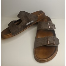 Koyu Vizon Çift Toka Erkek Terlk