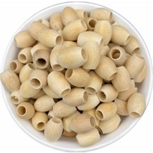 12X16MM Oval Badem Model Ham Ahşap Tahta Boncuk (50GR-,~75 Adet)